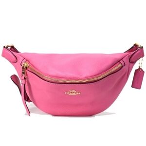 COACH BELT BAG FANNY PACK CROSSBODY PINK PEBBLE LEATHER F48738